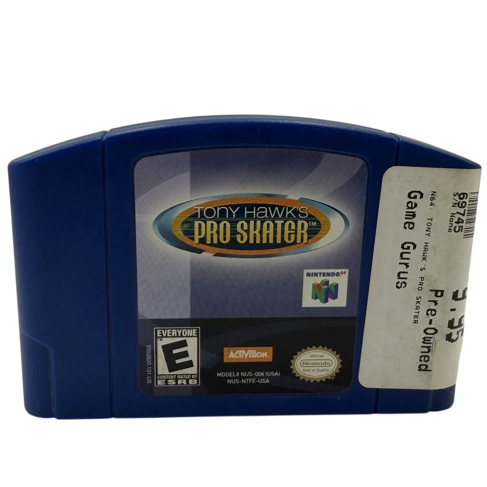 Tony Hawk's Pro Skater Nintendo 64 N64 Blue Cartridge NUS-NTFE-USA Activision